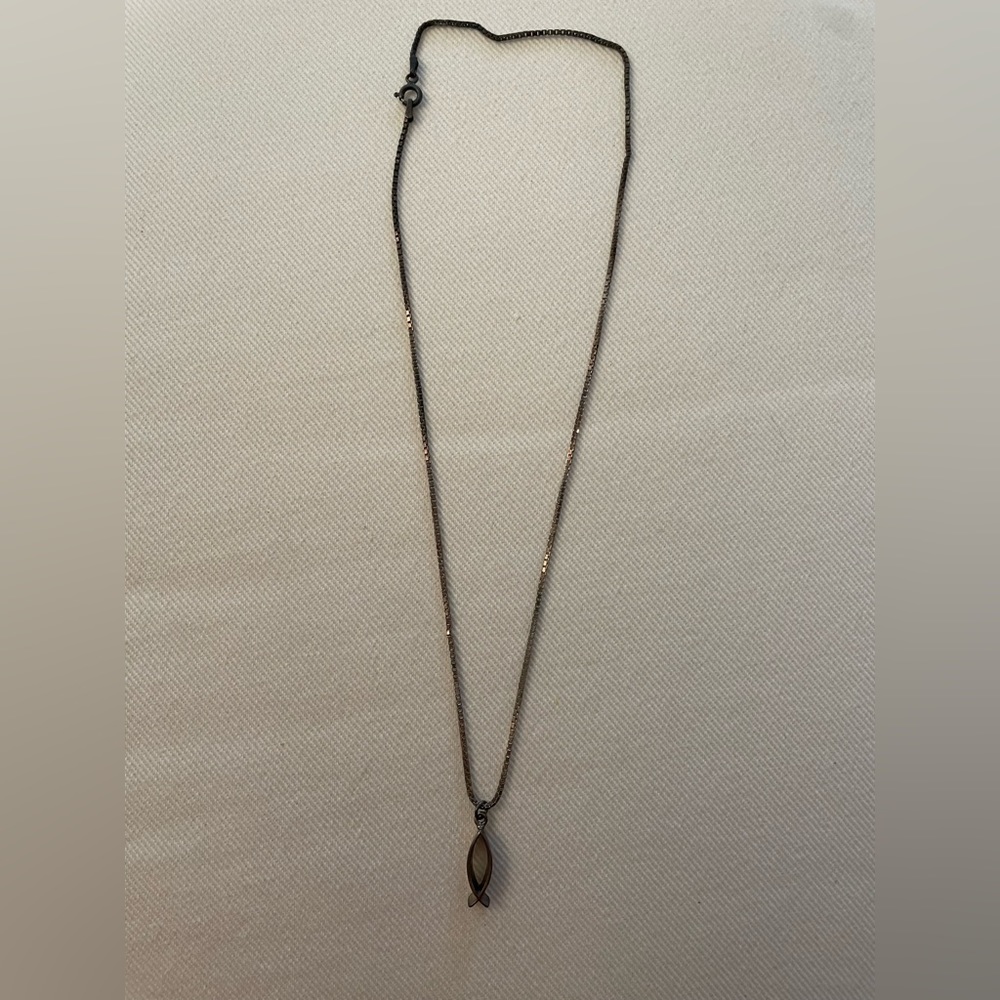 Sterling Silver Fish Charm and necklace